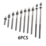 Maxbell 6Pcs Drum Tension Rods M5 Drum Lug Mounting Screws for Percussion Accs Build M5x40mm