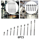 Maxbell 6Pcs Drum Tension Rods M5 Drum Lug Mounting Screws for Percussion Accs Build M5x40mm