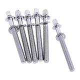 Maxbell 6Pcs Drum Tension Rods M5 Drum Lug Mounting Screws for Percussion Accs Build M5x40mm