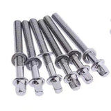 Maxbell 6Pcs Drum Tension Rods M5 Drum Lug Mounting Screws for Percussion Accs Build M5x40mm