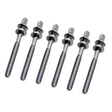 Maxbell 6Pcs Drum Tension Rods M5 Drum Lug Mounting Screws for Percussion Accs Build M5x45mm