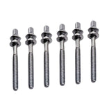 Maxbell 6Pcs Drum Tension Rods M5 Drum Lug Mounting Screws for Percussion Accs Build M5x45mm