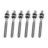 Maxbell 6Pcs Drum Tension Rods M5 Drum Lug Mounting Screws for Percussion Accs Build M5x45mm
