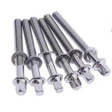 Maxbell 6Pcs Drum Tension Rods M5 Drum Lug Mounting Screws for Percussion Accs Build M5x45mm