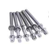 Maxbell 6Pcs Drum Tension Rods M5 Drum Lug Mounting Screws for Percussion Accs Build M5x50mm