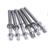 Maxbell 6Pcs Drum Tension Rods M5 Drum Lug Mounting Screws for Percussion Accs Build M5x60mm