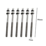 Maxbell 6Pcs Drum Tension Rods M5 Drum Lug Mounting Screws for Percussion Accs Build M5x90mm