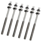 Maxbell 6Pcs Drum Tension Rods M5 Drum Lug Mounting Screws for Percussion Accs Build M5x90mm