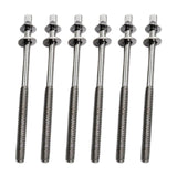 Maxbell 6Pcs Drum Tension Rods M5 Drum Lug Mounting Screws for Percussion Accs Build M5x90mm