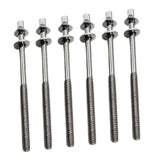Maxbell 6Pcs Drum Tension Rods M5 Drum Lug Mounting Screws for Percussion Accs Build M5x90mm