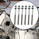 Maxbell 6Pcs Drum Tension Rods M5 Drum Lug Mounting Screws for Percussion Accs Build M5x90mm