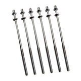 Maxbell 6Pcs Drum Tension Rods M5 Drum Lug Mounting Screws for Percussion Accs Build M5x110mm
