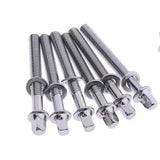 Maxbell 6Pcs Drum Tension Rods M5 Drum Lug Mounting Screws for Percussion Accs Build M5x110mm