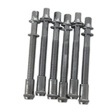 Maxbell 6x Tension Rods Screw with Lug Nuts for Snare Drum Musical Instruments Parts 6mmx50mm