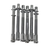 Maxbell 6x Tension Rods Screw with Lug Nuts for Snare Drum Musical Instruments Parts 6mmx50mm