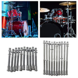 Maxbell 10 Pieces Drum Tension Rods Tom Lug Screws for Snare Drum Accessory Replaces 6x50mm