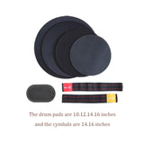 Maxbell Drum Mute Pads Drum Dampers for Instrument Supplies Beginners Indoor Outdoor 2 Cymbal Mute Pad