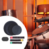 Maxbell Drum Mute Pads Drum Dampers for Instrument Supplies Beginners Indoor Outdoor 3 Cymbal Mute Pad