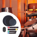 Maxbell Drum Mute Pads Drum Dampers for Instrument Supplies Beginners Indoor Outdoor 4 Cymbal Mute Pad