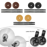 Maxbell 2Pcs Cymbal Strap Soft Musical Instrument Accessory Repairment Cymbal Handle Dark Brown