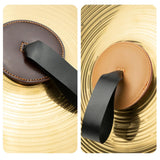 Maxbell 2Pcs Cymbal Strap Soft Musical Instrument Accessory Repairment Cymbal Handle Dark Brown