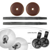 Maxbell 2Pcs Cymbal Strap Soft Musical Instrument Accessory Repairment Cymbal Handle Dark Brown
