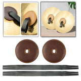 Maxbell 2Pcs Cymbal Strap Soft Musical Instrument Accessory Repairment Cymbal Handle Dark Brown