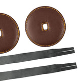 Maxbell 2Pcs Cymbal Strap Soft Musical Instrument Accessory Repairment Cymbal Handle Dark Brown