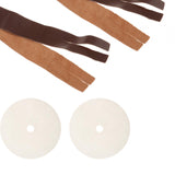 Maxbell 2 Pieces Cymbals Finger Straps with Pads PU Leather Replacement Tying Strap