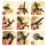 Maxbell 2 Pieces Cymbals Finger Straps with Pads PU Leather Replacement Tying Strap