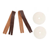 Maxbell 2 Pieces Cymbals Finger Straps with Pads PU Leather Replacement Tying Strap