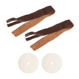 Maxbell 2 Pieces Cymbals Finger Straps with Pads PU Leather Replacement Tying Strap