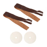 Maxbell 2 Pieces Cymbals Finger Straps with Pads PU Leather Replacement Tying Strap