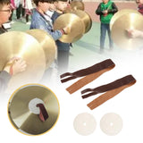 Maxbell 2 Pieces Cymbals Finger Straps with Pads PU Leather Replacement Tying Strap