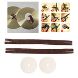 Maxbell 2 Pieces Cymbals Finger Straps with Pads PU Leather Replacement Tying Strap