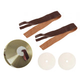 Maxbell 2 Pieces Cymbals Finger Straps with Pads PU Leather Replacement Tying Strap