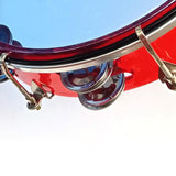 Maxbell 10inch Tambourine Children Musical Educational Toy for Concert Dancing Party Red