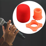 Maxbell Handheld Microphone Protection Windscreen Bottom Rod Sleeve Holder Mic Cover Red