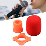 Maxbell Handheld Microphone Protection Windscreen Bottom Rod Sleeve Holder Mic Cover Red