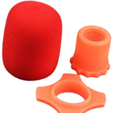 Maxbell Handheld Microphone Protection Windscreen Bottom Rod Sleeve Holder Mic Cover Red