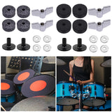 Maxbell 12x Cymbal Replacement Accessories Drum Cymbal Felts Pads for Cymbal Drum Set Gray