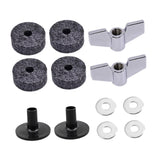 Maxbell 12x Cymbal Replacement Accessories Drum Cymbal Felts Pads for Cymbal Drum Set Gray