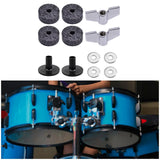 Maxbell 12x Cymbal Replacement Accessories Drum Cymbal Felts Pads for Cymbal Drum Set Gray