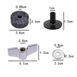 Maxbell 12x Cymbal Replacement Accessories Drum Cymbal Felts Pads for Cymbal Drum Set Gray