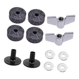 Maxbell 12x Cymbal Replacement Accessories Drum Cymbal Felts Pads for Cymbal Drum Set Black