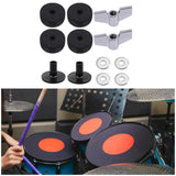 Maxbell 12x Cymbal Replacement Accessories Drum Cymbal Felts Pads for Cymbal Drum Set Black