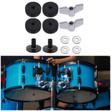 Maxbell 12x Cymbal Replacement Accessories Drum Cymbal Felts Pads for Cymbal Drum Set Black