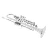 Maxbell B Flat Trumpet Set Professional for Stage Performance Professionals Children Argent