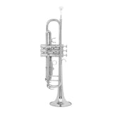 Maxbell B Flat Trumpet Set Professional for Stage Performance Professionals Children Argent