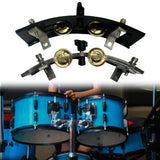 Maxbell Tambourine with Mount Drummer Gifts Sturdy Percussion Instrument Accessories black